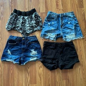Jean shorts, and stretch shorts